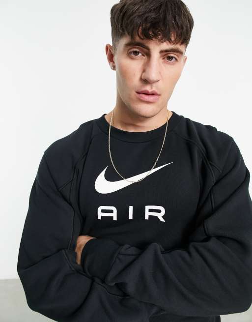 Nike Air crew neck sweatshirt in black white