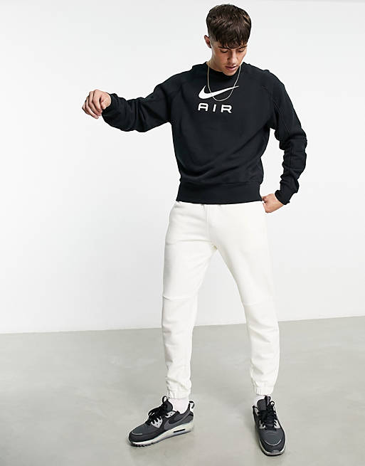 Nike Air crew neck sweatshirt in black/white