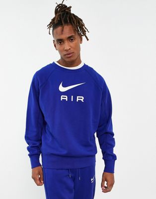 Nike Air crew neck sweatshirt in deep royal blue - ASOS Price Checker