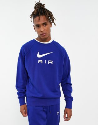 Nike Air crew neck sweatshirt in deep royal blue - ASOS Price Checker