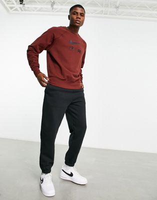 Nike Air crew neck sweatshirt in oxen brown - ASOS Price Checker
