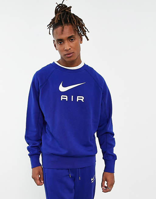 Nike Air crew neck sweatshirt in royal blue | ASOS
