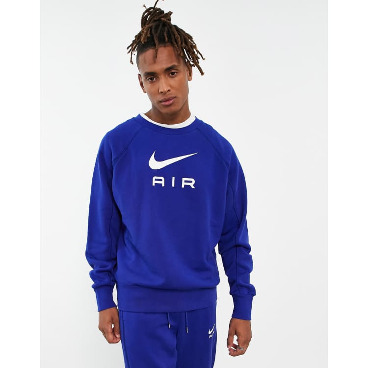 Uitstekend specificatie Ongehoorzaamheid Nike Air crew neck sweatshirt in royal blue | ASOS