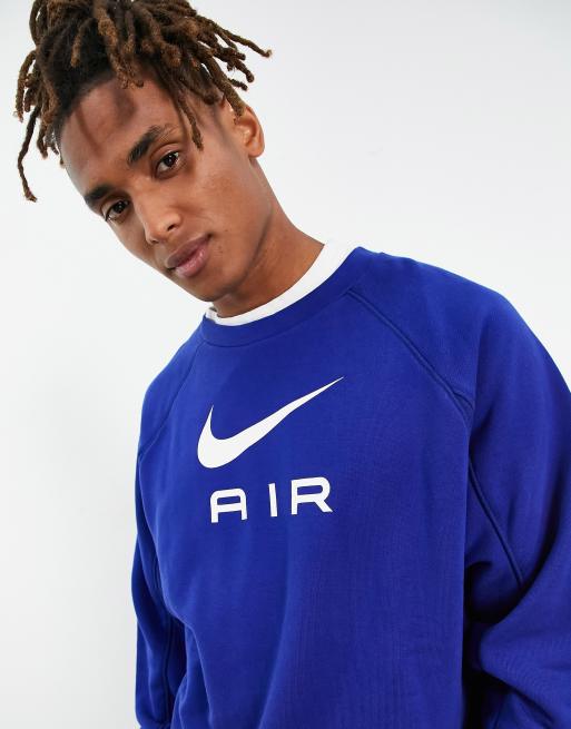 Uitstekend specificatie Ongehoorzaamheid Nike Air crew neck sweatshirt in royal blue | ASOS