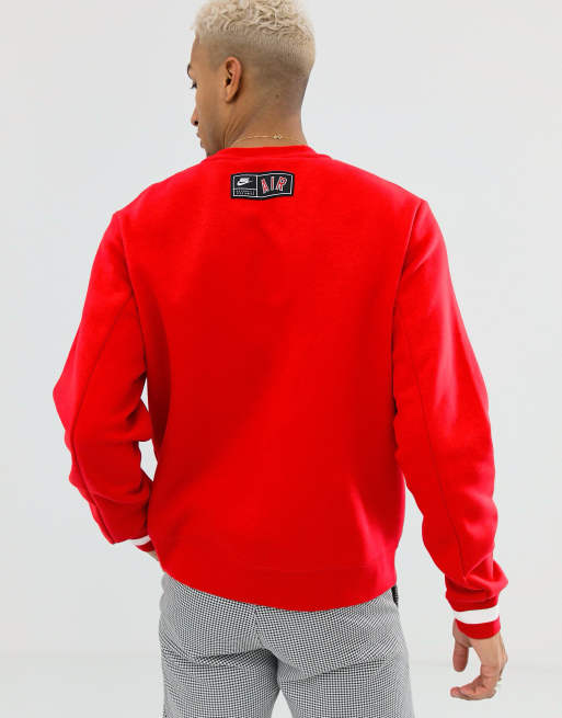 Nike Air Crewneck Fleece In Red