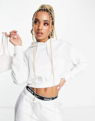 Nike Air crop fleece hoodie in white