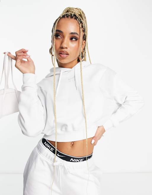 White nike cheap crop sweater