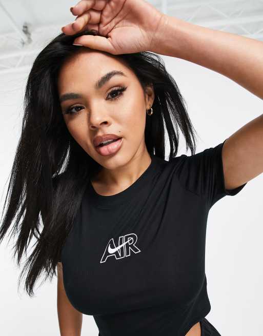 Arbeid tandarts Belang Nike Air crop t-shirt in black | ASOS