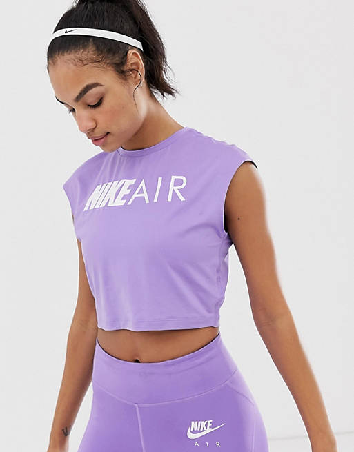 Nike air crop t-shirt in purple