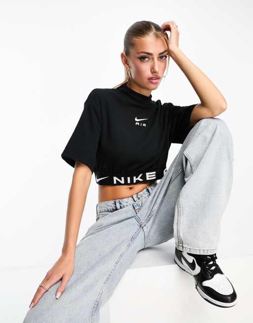 Nike air outlet black crop top