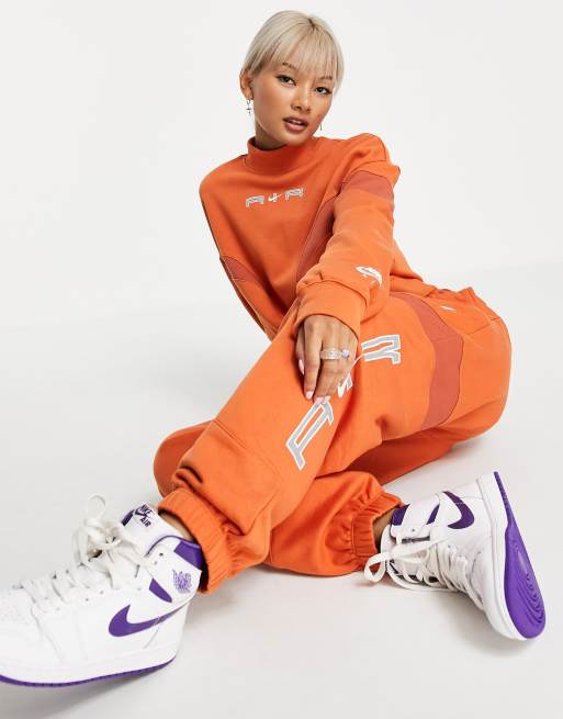 Nike Air cropped fleece sweatshirt in orange