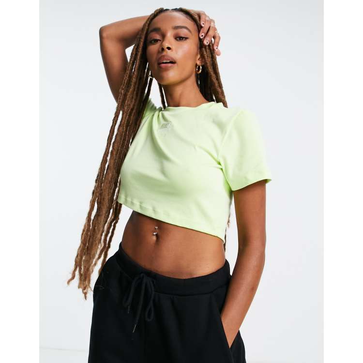 Lime green nike crop top best sale