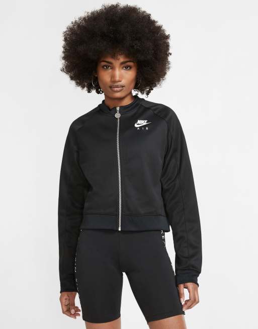 Nike air cropped zip through jacket in black