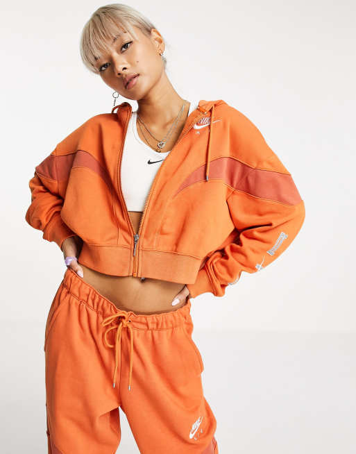 Orange nike zip up sale