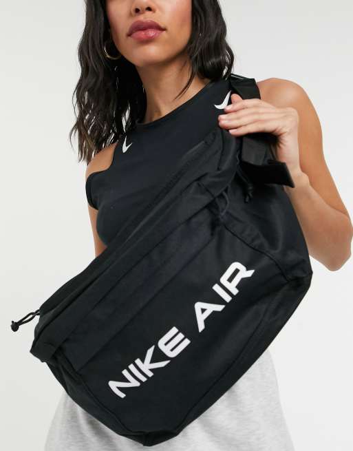 Nike air cross body fanny pack in black with logo