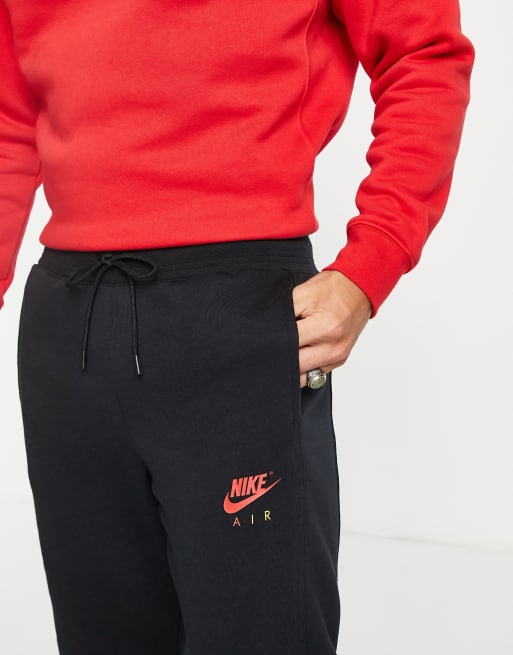 Nike black best sale and red sweatpants