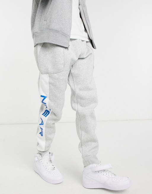 Nike Air cuffed joggers in grey/off white