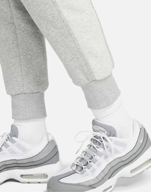 Nike Essentials cuffed sweatpants in white heather, ASOS