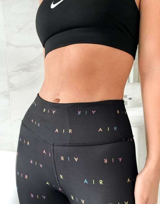 Nike — Air — Czarne legginsy z logo na całej powierzchni, 3 z 4