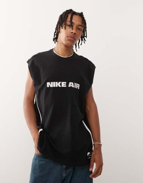 Nike Air oversized sleeveless jersey top in black
