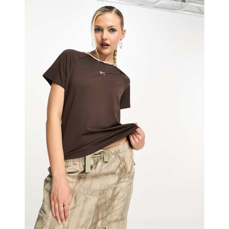 Brown dri fit store t shirt