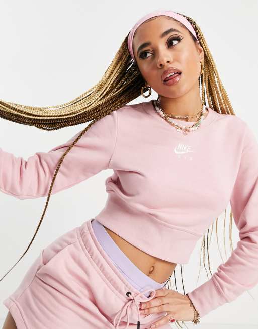 Nike - Air - Felpa corta in pile colore rosa brillante