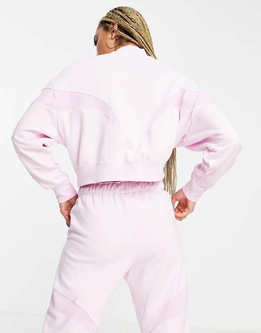 Nike Air Felpa corta in pile con collo a lupetto colore rosa reale ASOS