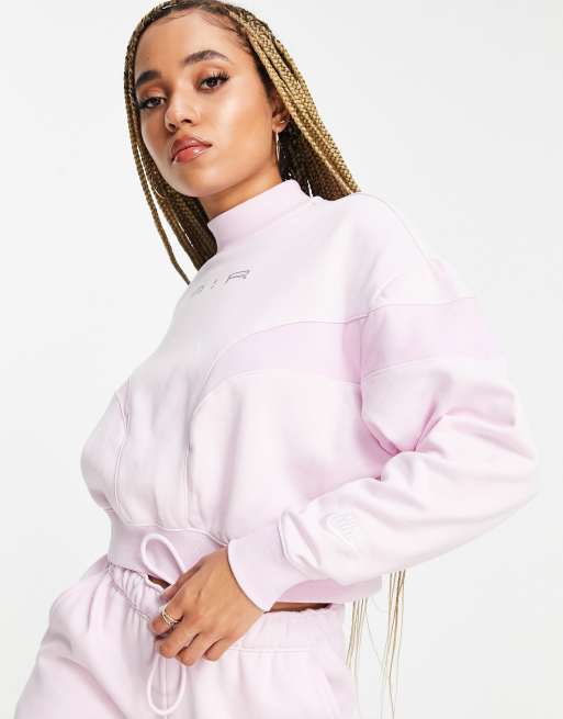 Nike Air Felpa corta in pile con collo a lupetto colore rosa reale ASOS