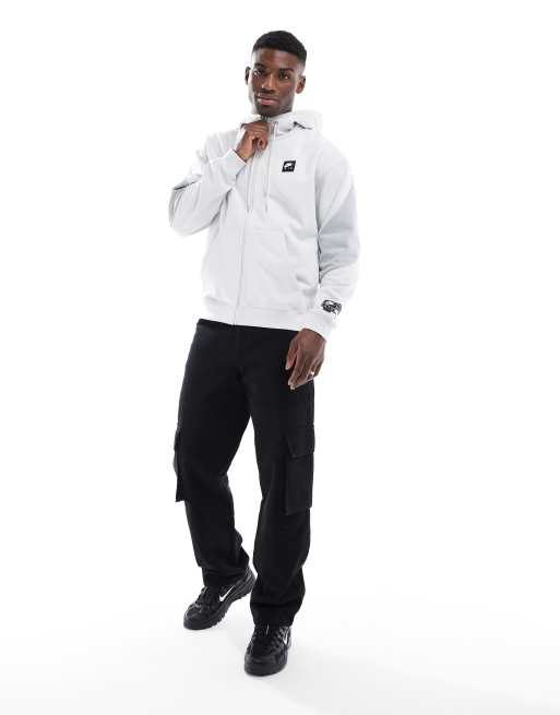 Nike Air fleece full zip hoodie in gray