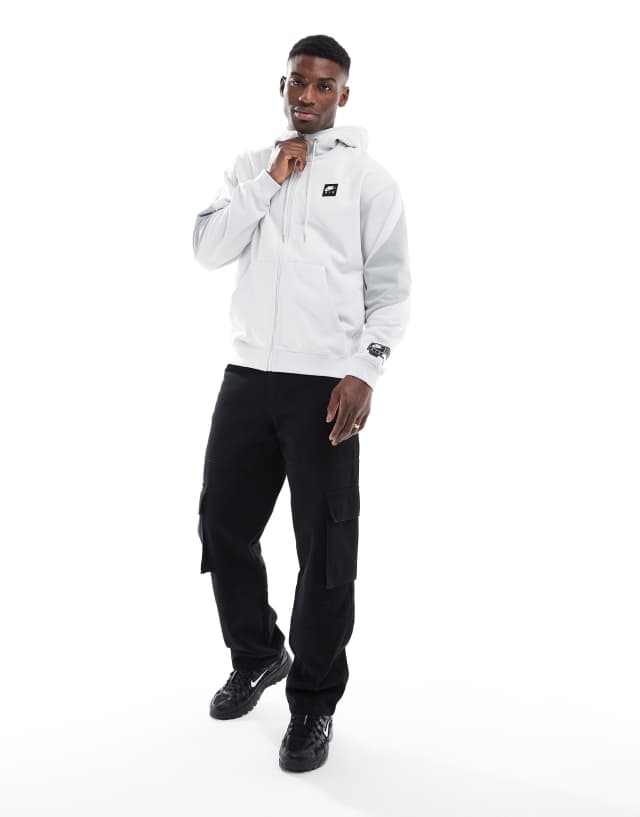 Nike Air fleece full zip hoodie in gray | ASOS