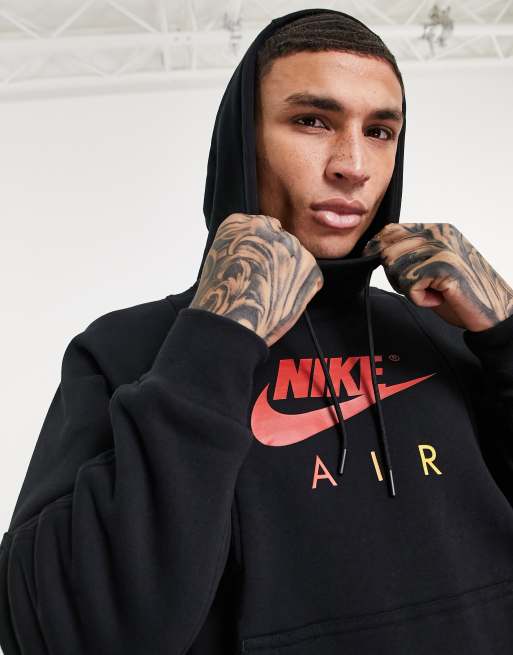 Nike air hoodie black hotsell and gold