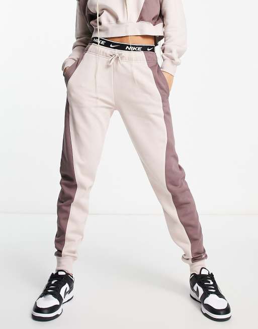 Nike mini swoosh oversized fleece joggers in fierce pink