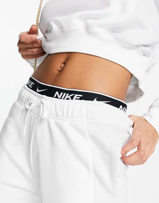 Nike Swoosh woven parachute joggers in white