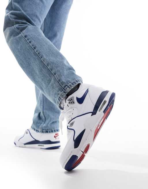 Nike Air Flight 89 sneakers in white and blue ASOS