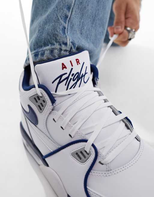 Nike air flight 89 best sale white blue