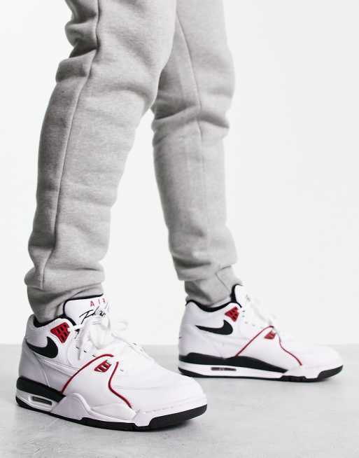 Nike Air Flight 89 Sneakers in wit en rood ASOS