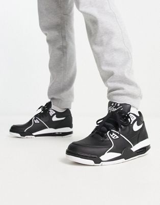 Nike Air Flight 89 trainers in black and white