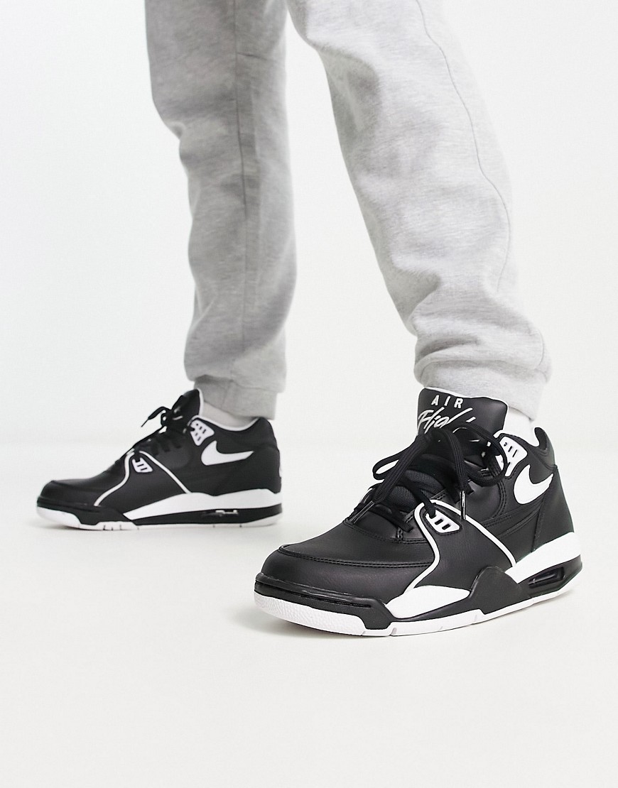 Nike Air Flight 89 trainers in black and white