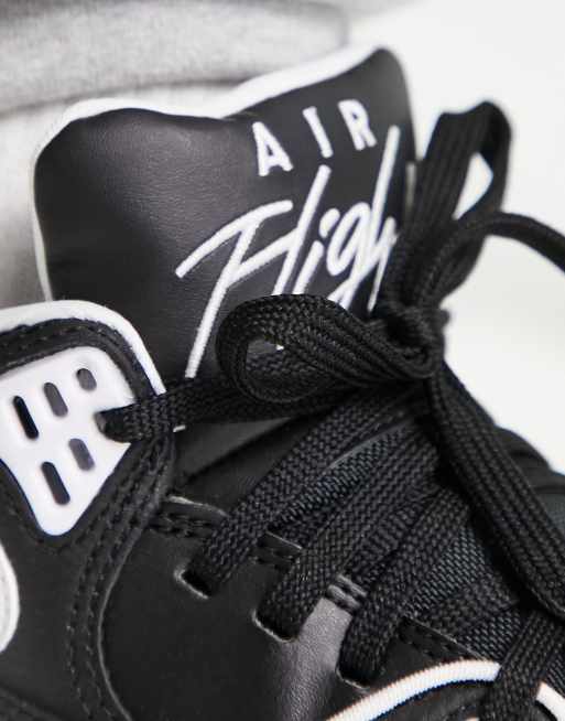 Nike Air Flight 89 trainers in black and white