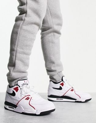 Nike Air Flight 89 trainers in white and red