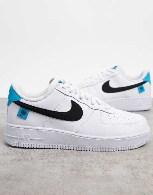 Air force 1 blanc et outlet bleu