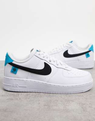 nike air force 1 trainers in white and blue