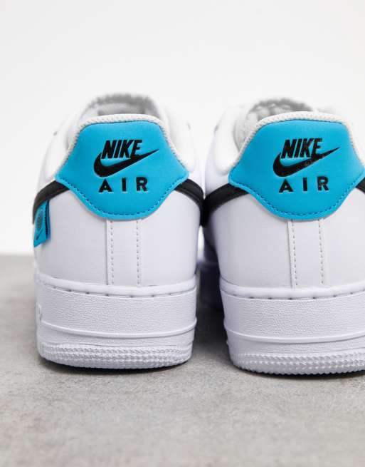 Nike air force 1 blanche bleu hot sale