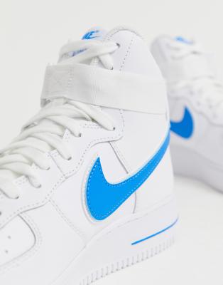 nike air force 1 high blue and white