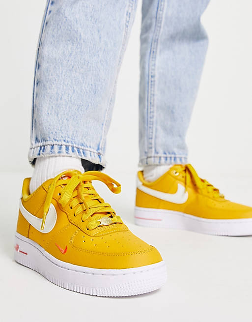 Nike Air Force 1 40th anniversary sneakers in orange and white | ASOS
