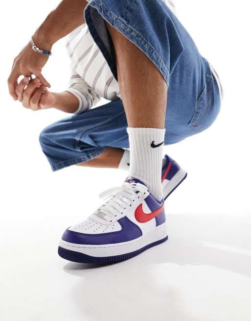 Nike Air Force 1 07 Americana sneakers in blue and red ASOS