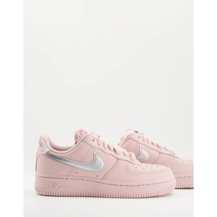 Nike Air Force 1 07 Baskets languette amovible en fausse fourrure Bordeaux