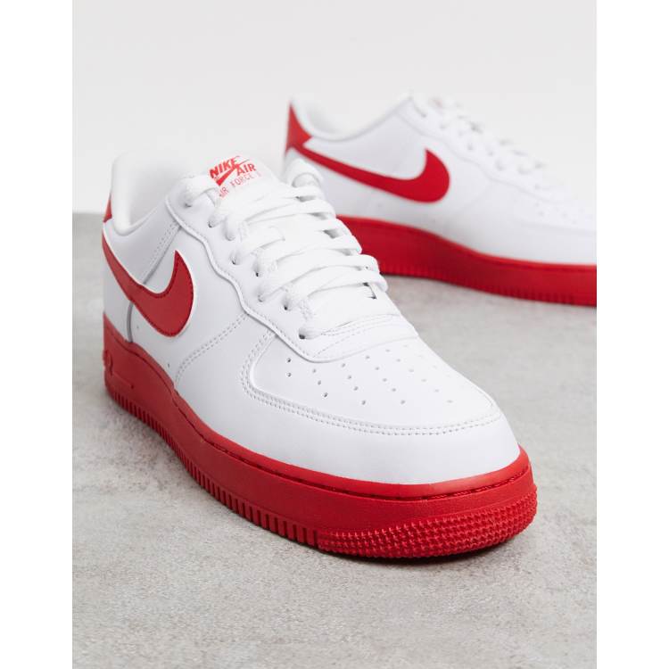 Nike Air 1 '07 Brick sneakers in white/red ASOS