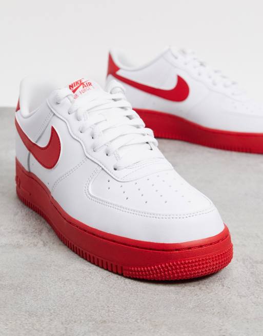 Nike Air Force 1 '07 Sneakers in White and Red