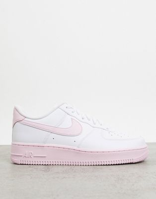 white & pink air force 1 trainers